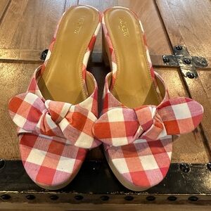 J Crew Pink and White Checkered Women's Shoes